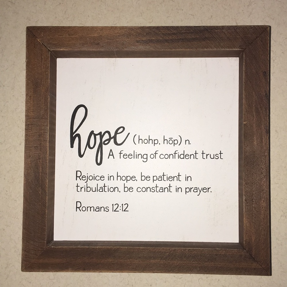 Hope definition wall decor for dorm or home